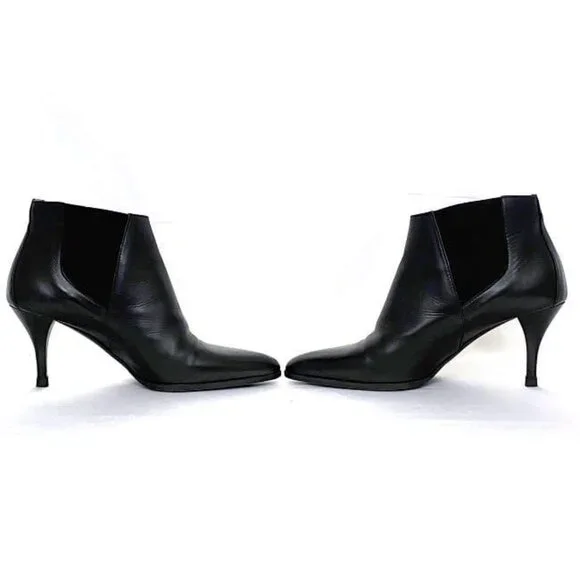 Hermes Bootie Black Sac A Depeches 22.0 cm Leather
